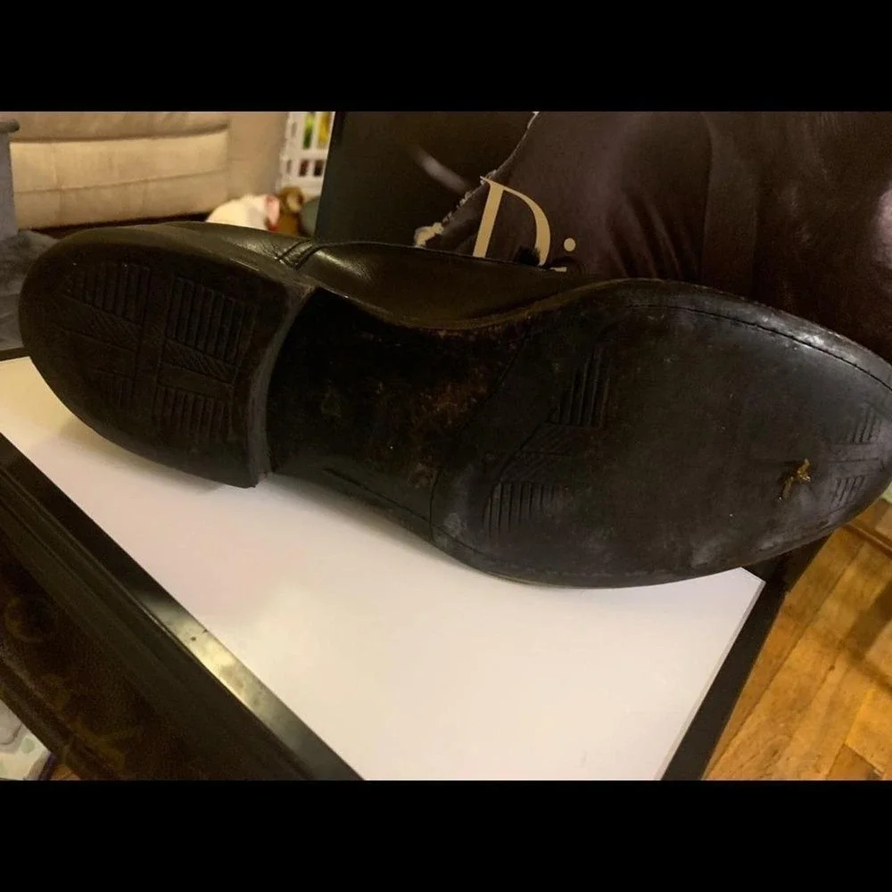 Giorgio Armani black leather Mens tie up shoes